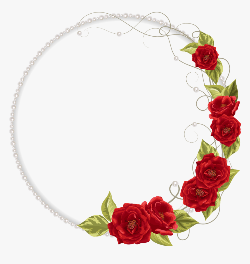 #roses #leaves #wreath #frame #border #divider #circle - Red Rose Flowers Vector