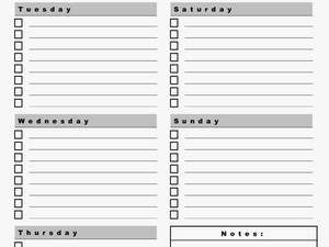 Printable To-do List 7 Days A Week Portrait Main Image - Printable 7 Day Weekly Planner Template