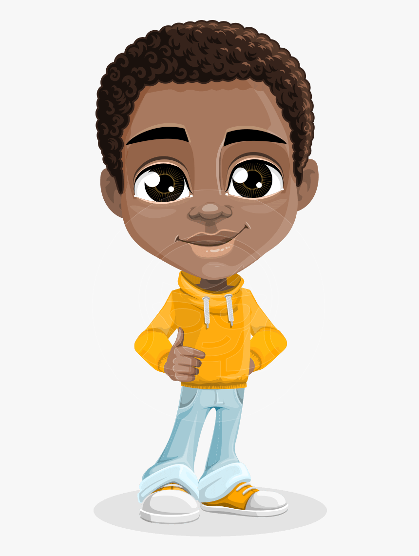 Vector Child Cartoon Character - African American Male Cartoon Characters