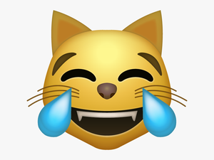 Transparent Laughter Clipart - Laughing Cat Emoji