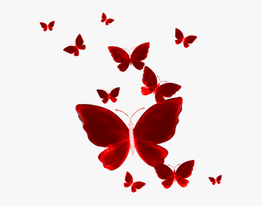 Transparent Red Butterfly Png - 