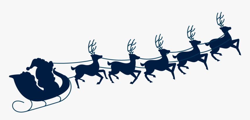 Transparent Santa And Reindeer Silhouette Png - Santa Sleigh Silhouette Png Transparent