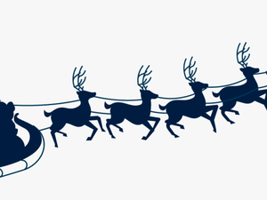 Transparent Santa And Reindeer Silhouette Png - Santa Sleigh Silhouette Png Transparent
