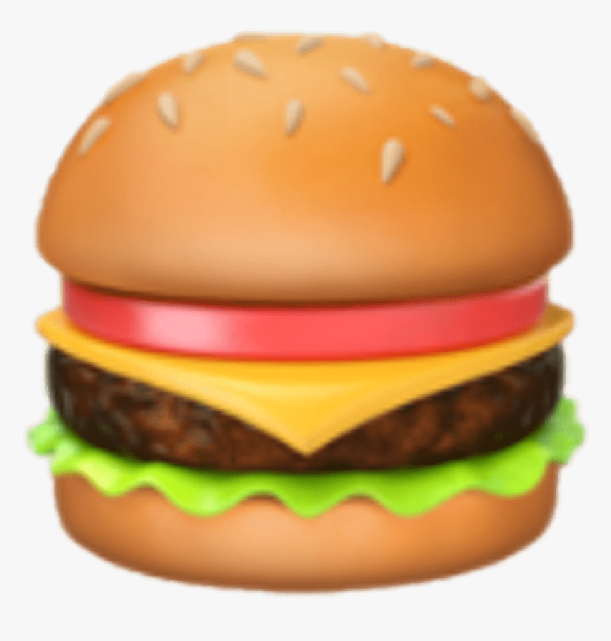 Transparent Food Emojis Png - Iphone Hamburger Emoji
