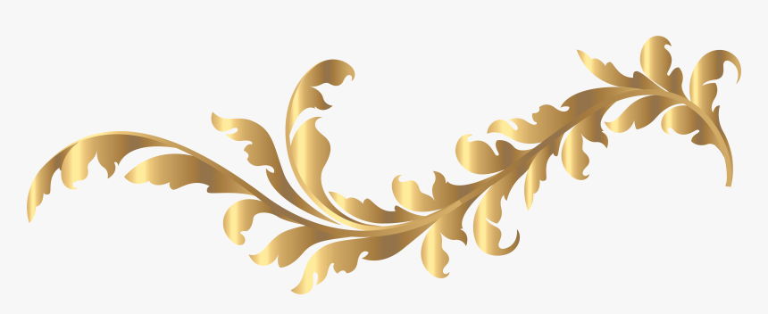 Floral Gold Element Clip Transparent Background - Gold Logo Design Png
