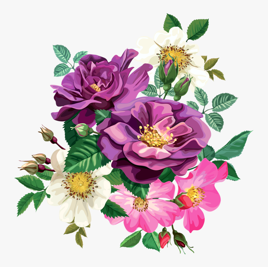 Rose Bouquet Cli̇part Transparent - Transparent Background Flower Png