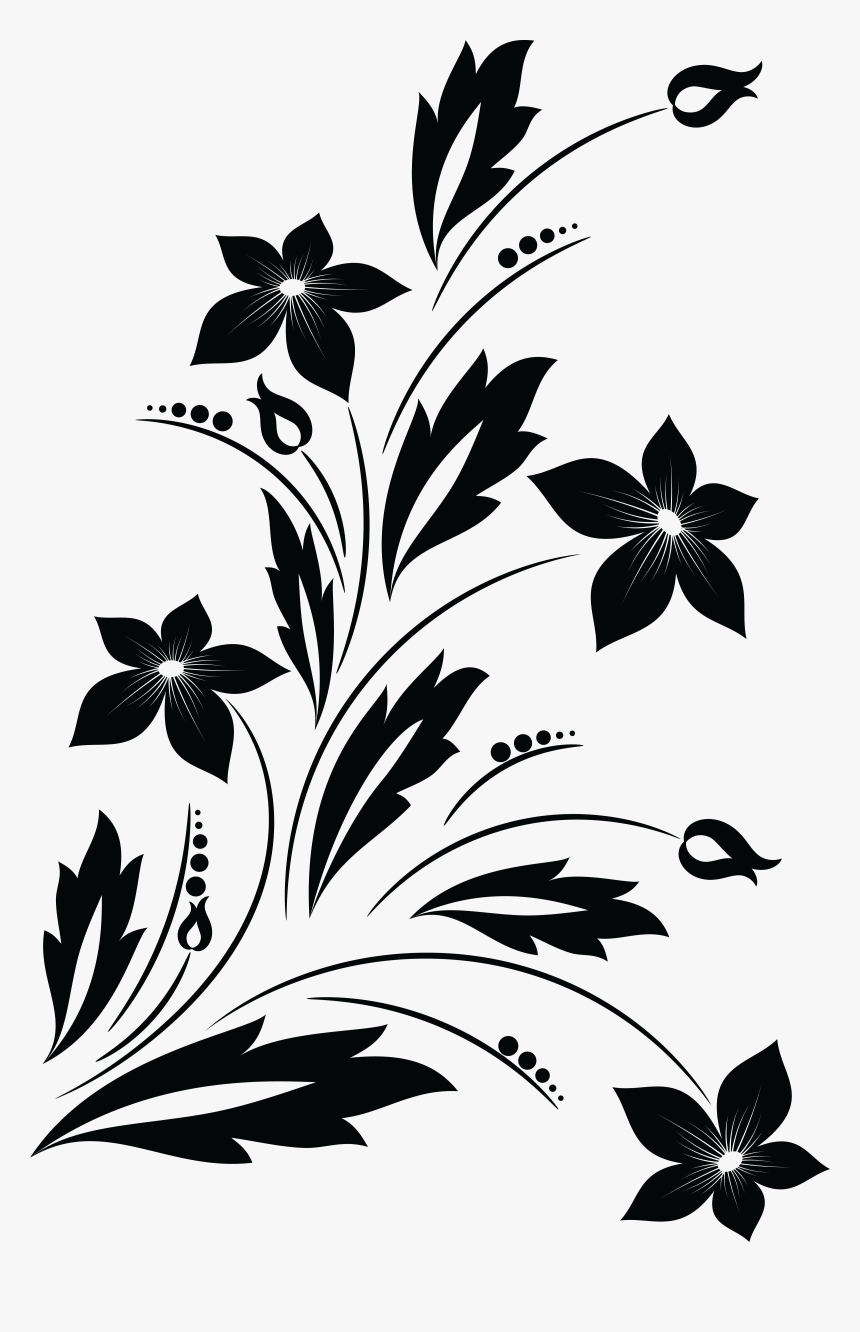 Flower Png Black And White - Flower Clipart Black And White Png