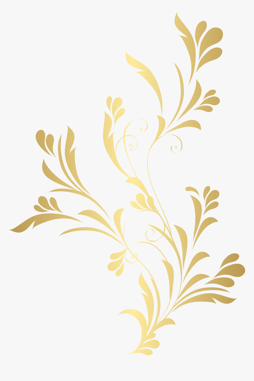 Floral Gold Element Png Clip Art