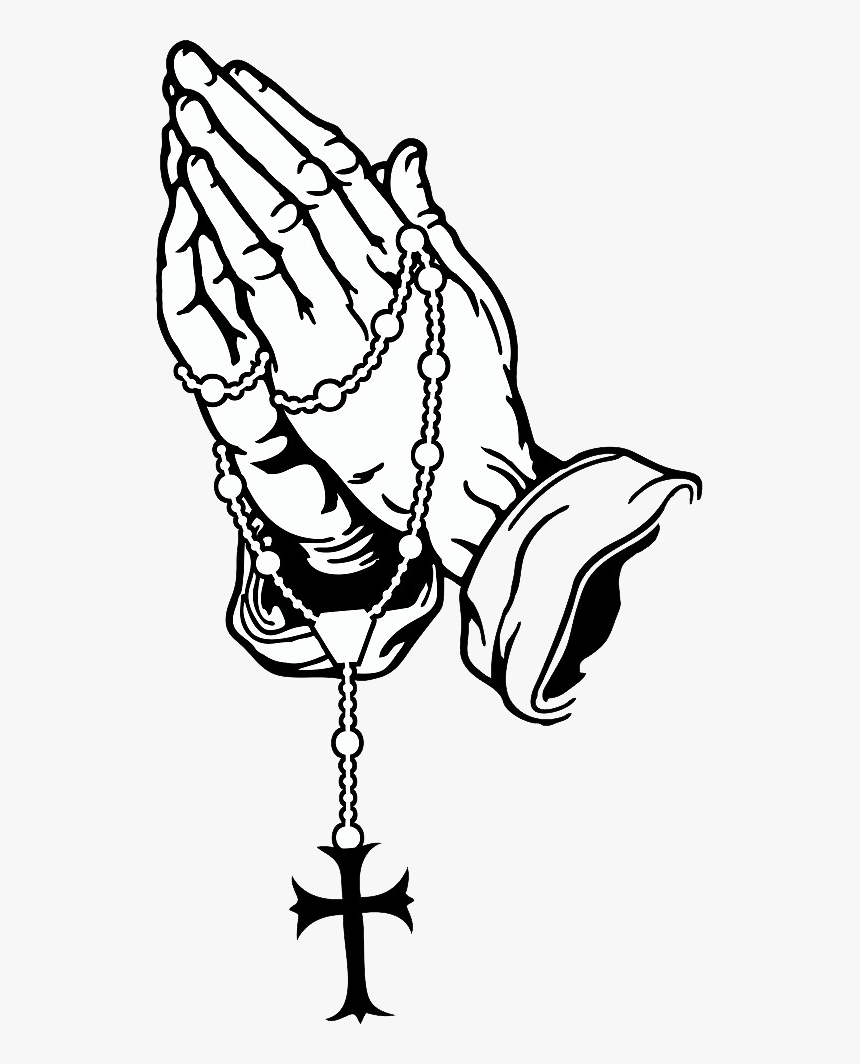 Praying Hands Png - Praying Hands With Rosary Clipart