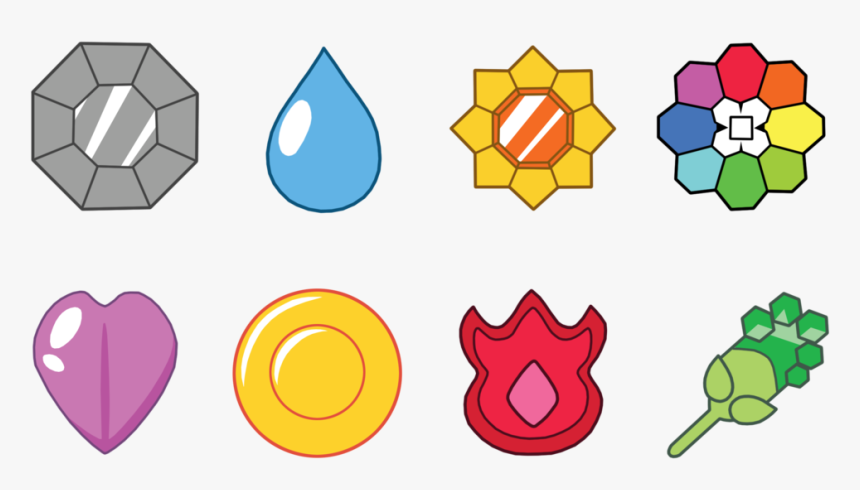 Transparent Kanto Badges Png - Kanto Pokemon Gym Badges