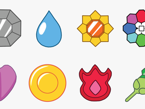 Transparent Kanto Badges Png - Kanto Pokemon Gym Badges