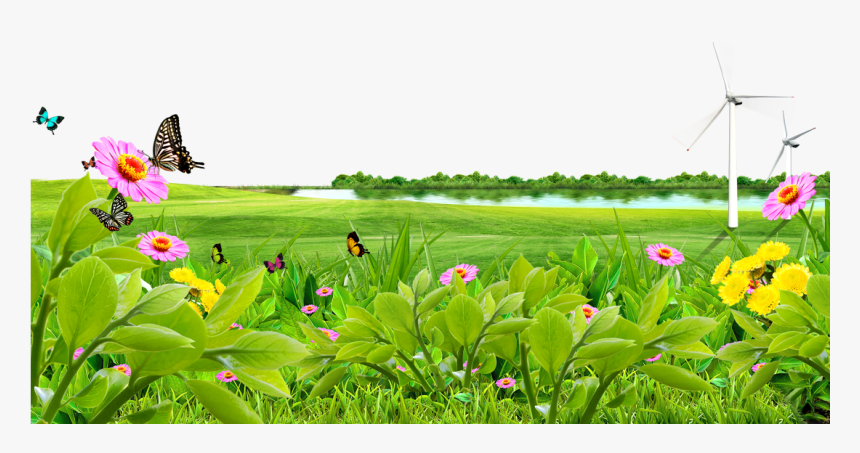 Meadow Lawn Wallpaper Lake - Nature Background Png Hd