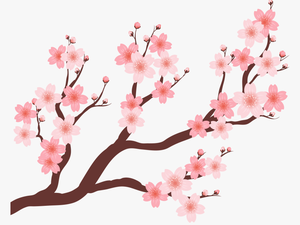 Collection Of Free Vector Trees Plum Blossom Download - Cherry Blossom Branch Png