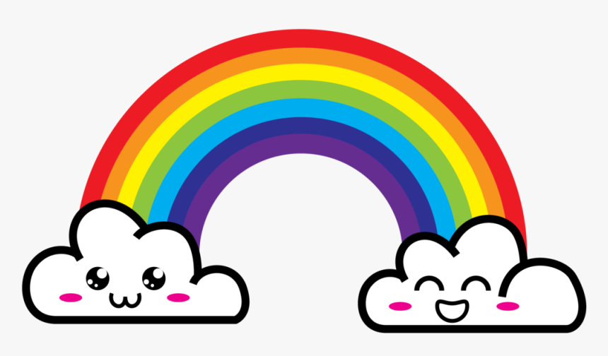 Transparent Rainbow Clouds Clipart - Printable Rainbow With Clouds