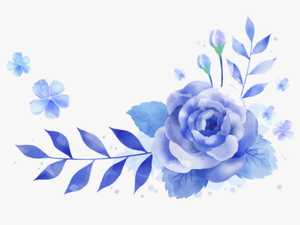 #ftestickers #border #corner #watercolor #flowers #blue - Blue Watercolour Flowers Border