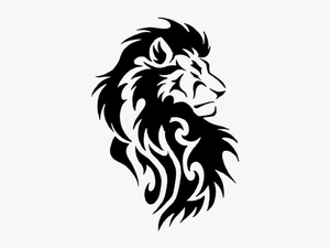 Black Lion Tattoos Png Transparent Background - Tribal Lion Tattoo Designs