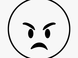 Transparent Angry Emoji Png - Angry Emoji Black And White